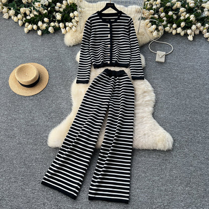 Cardigan&Trousers Printed Casual 2Pcs