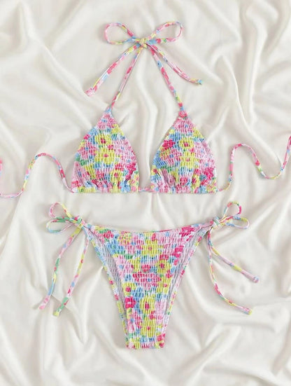 Triangle Packet Three-Point Strappy Bikini