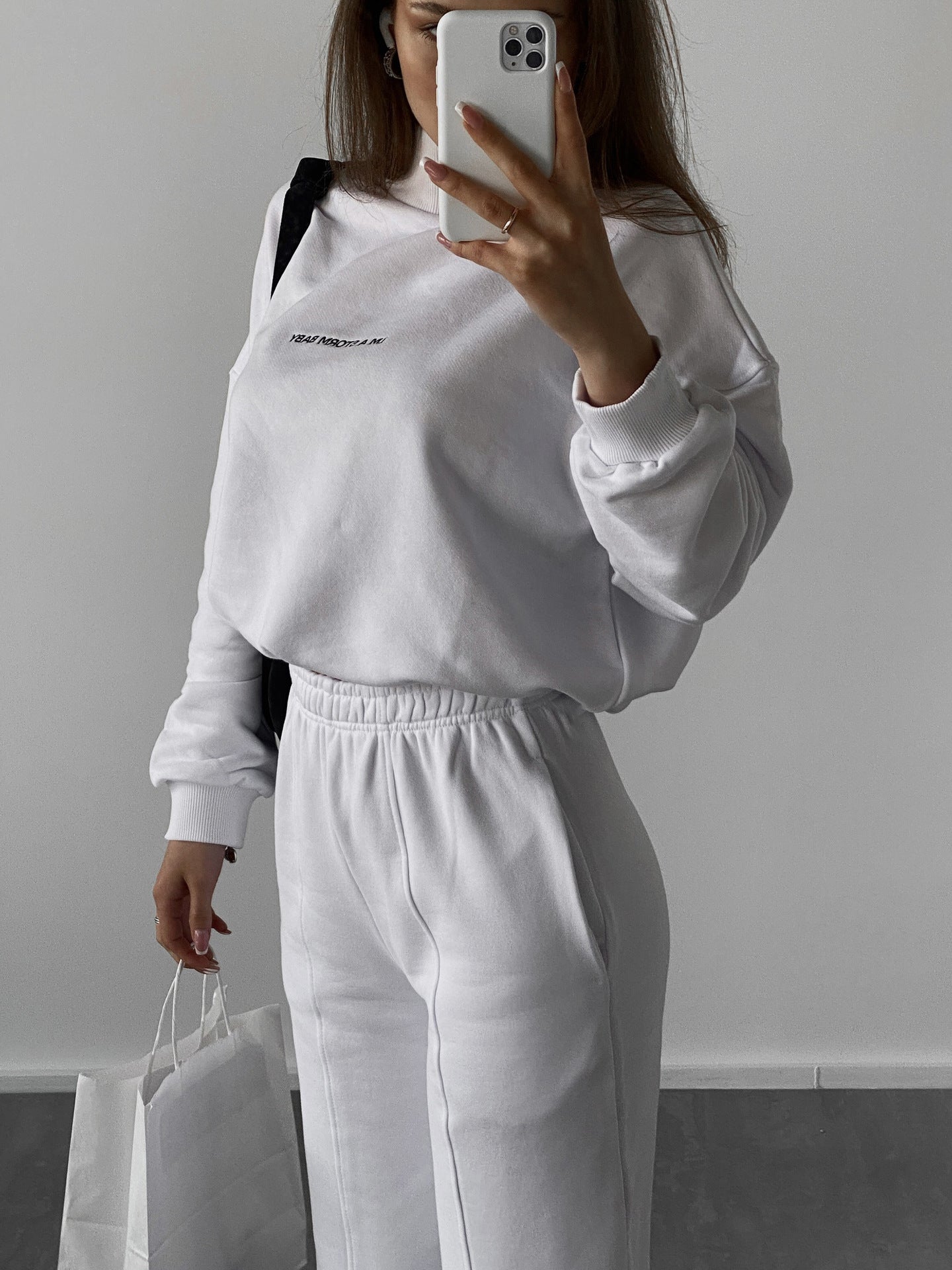 Bedrucktes Sweatshirt und Hose, leger, 2-teilig