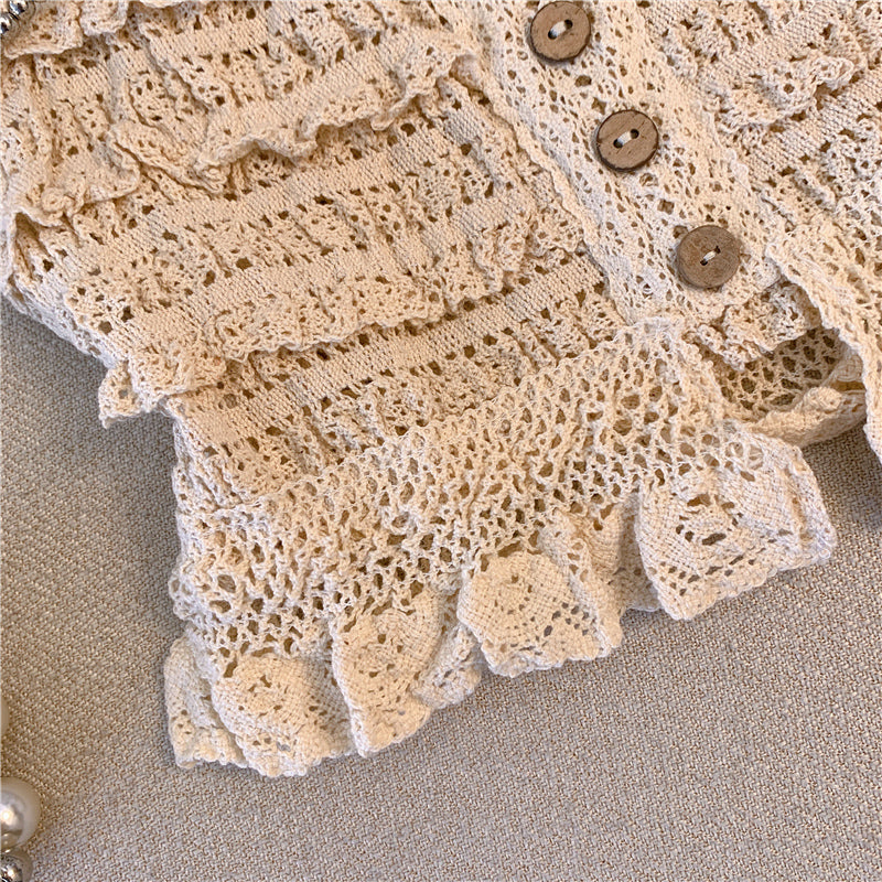 Chic Hollow Ruffled Camisole Top