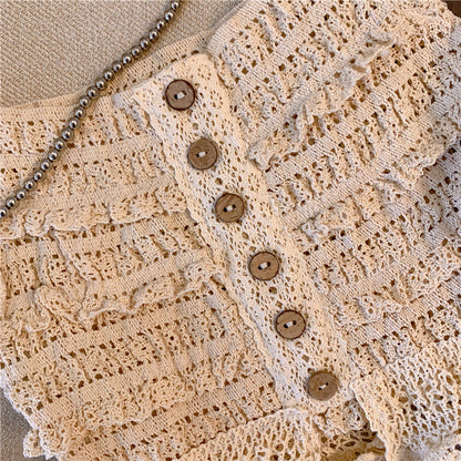 Chic Hollow Ruffled Camisole Top