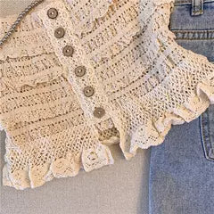 Chic Hollow Ruffled Camisole Top