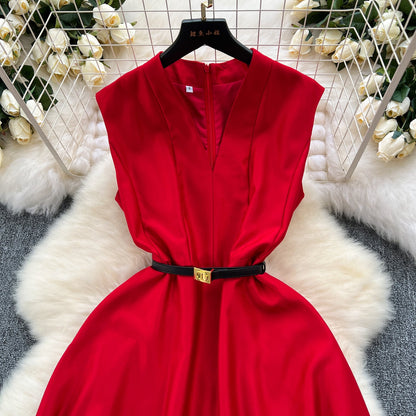 Women's Classic V-Neck Sheath Dress
