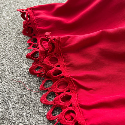 Vintage Lace Patchwork Single-breasted Dress