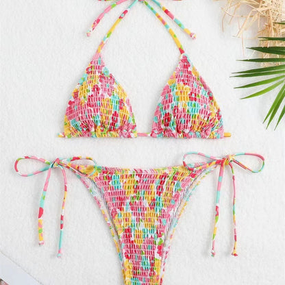 Triangle Packet Three-Point Strappy Bikini