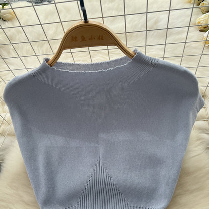 Vintage Cable-Knit Sleeveless Turtleneck Dress