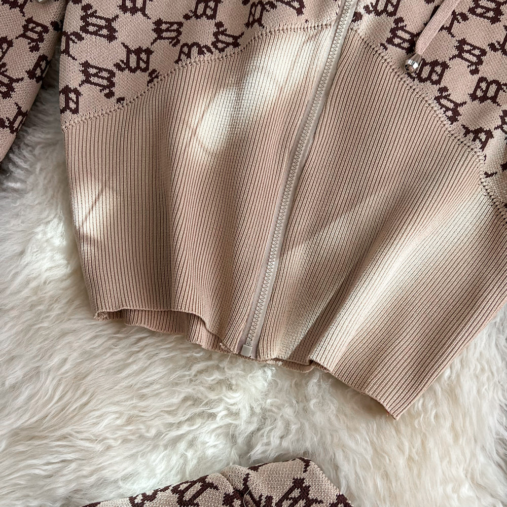 Zipped Hoodie&Trousers Printed 2Pcs
