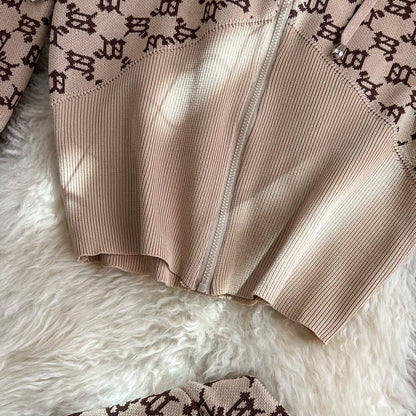 Zipped Hoodie&Trousers Printed 2Pcs