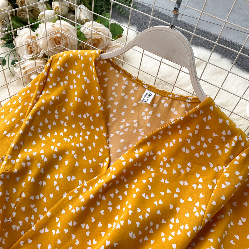 Chic Retro Polka Dot V-Neck Dress