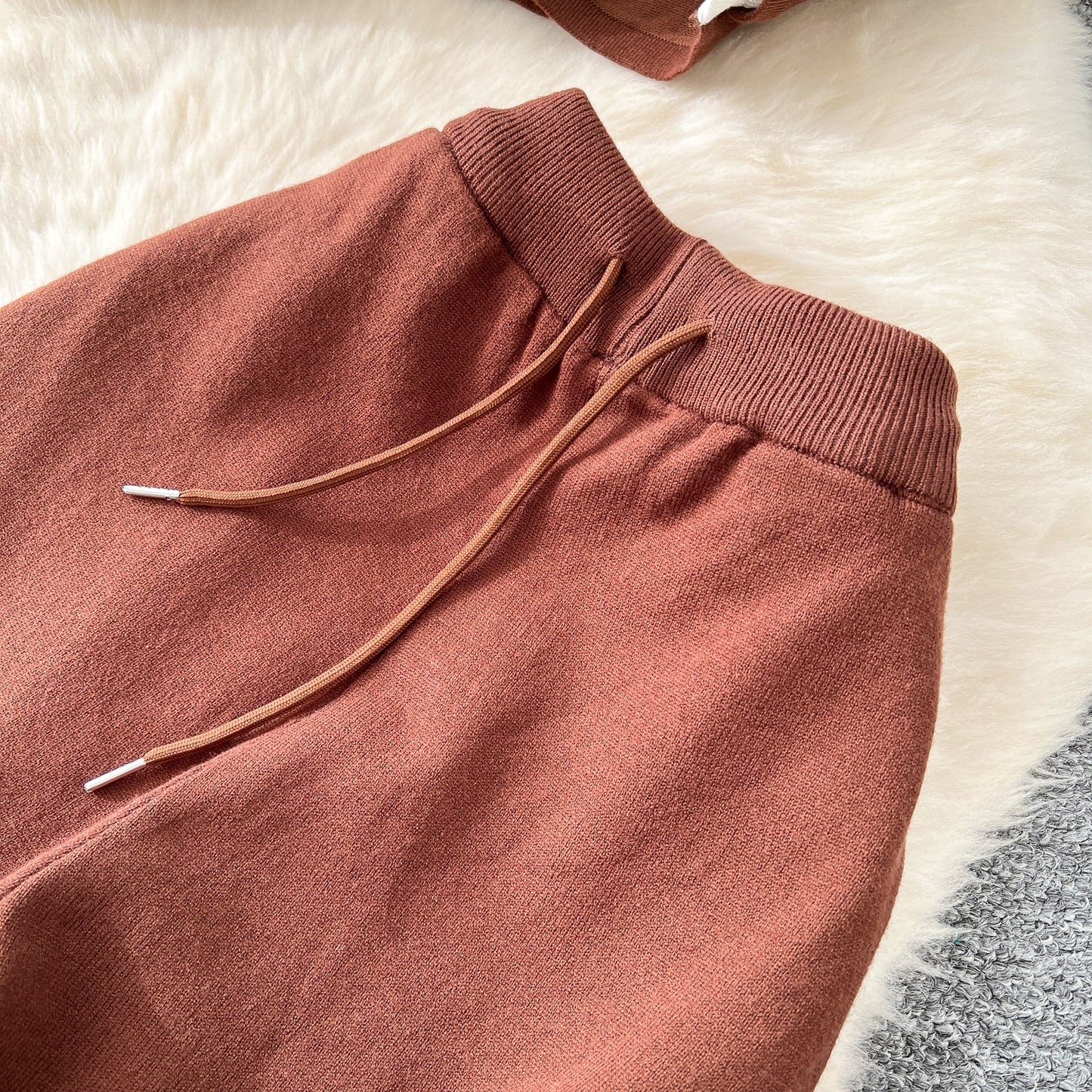 Faux Two-pieces Cardigan & Trousers 2Pcs