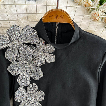 Rhinestone Sweater & Midi Skirt Matching Set