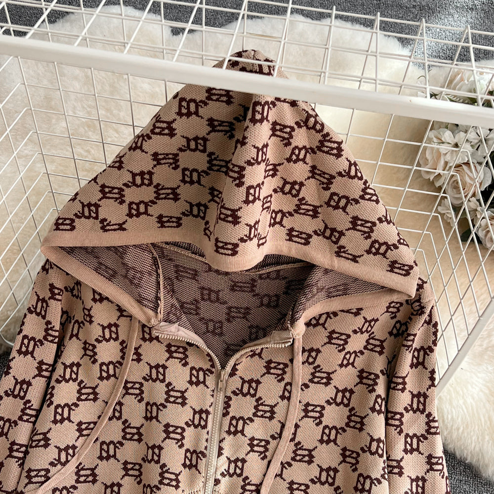 Zipped Hoodie&Trousers Printed 2Pcs