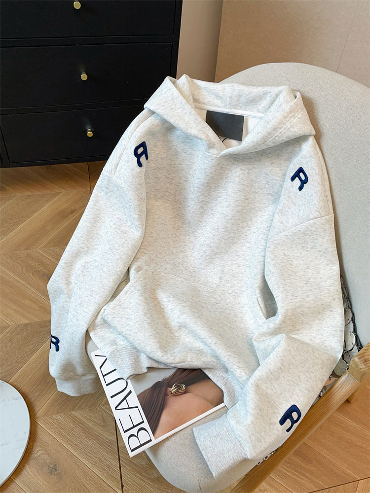 Chic Monogrammed Embroidered Hoodie