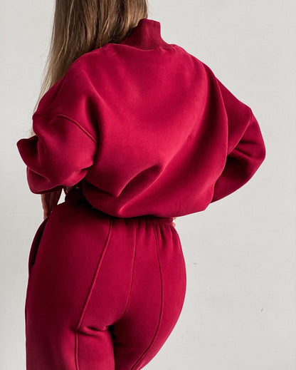 Bedrucktes Sweatshirt und Hose, leger, 2-teilig