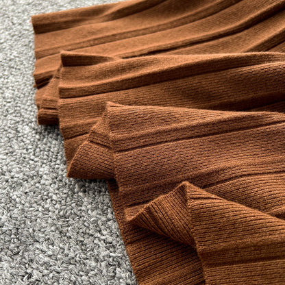 Cardigan&Pleated Skirt Knitted 2Pcs