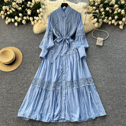 Retro Folkloric Lace Layered Dress