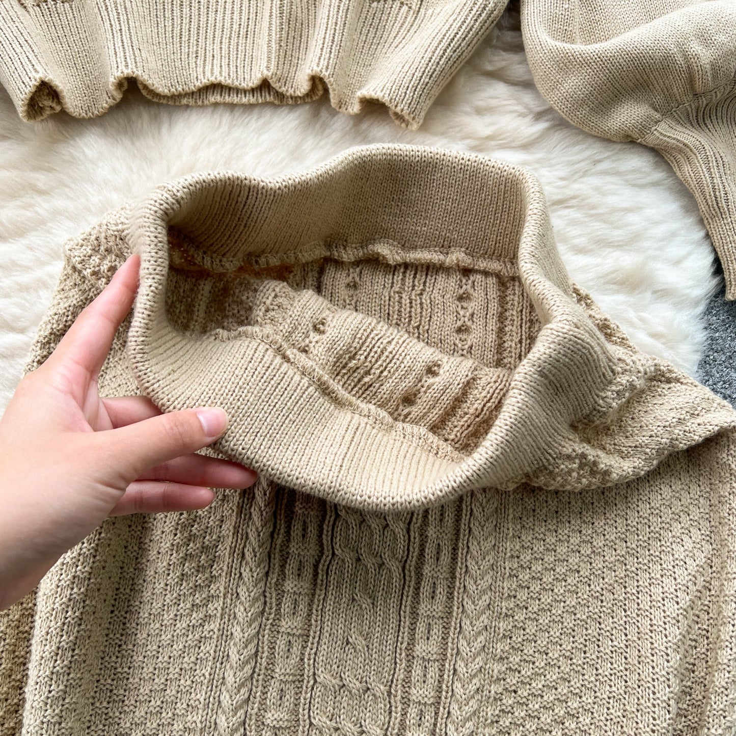 Ensemble torsadé 2 pièces pull et jupe sirène