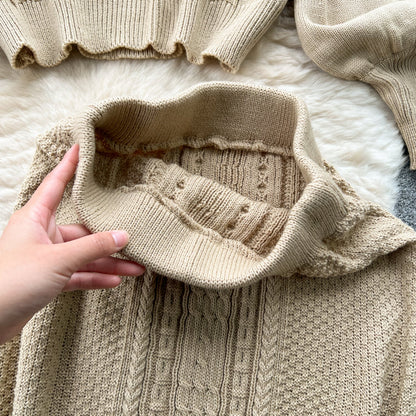Ensemble torsadé 2 pièces pull et jupe sirène