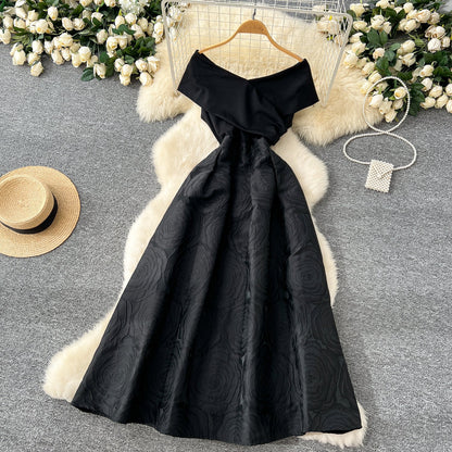 Jacquard Off-Shoulder Party Dress
