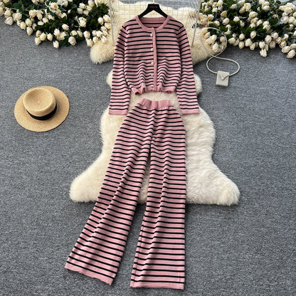 Cardigan&Trousers Printed Casual 2Pcs