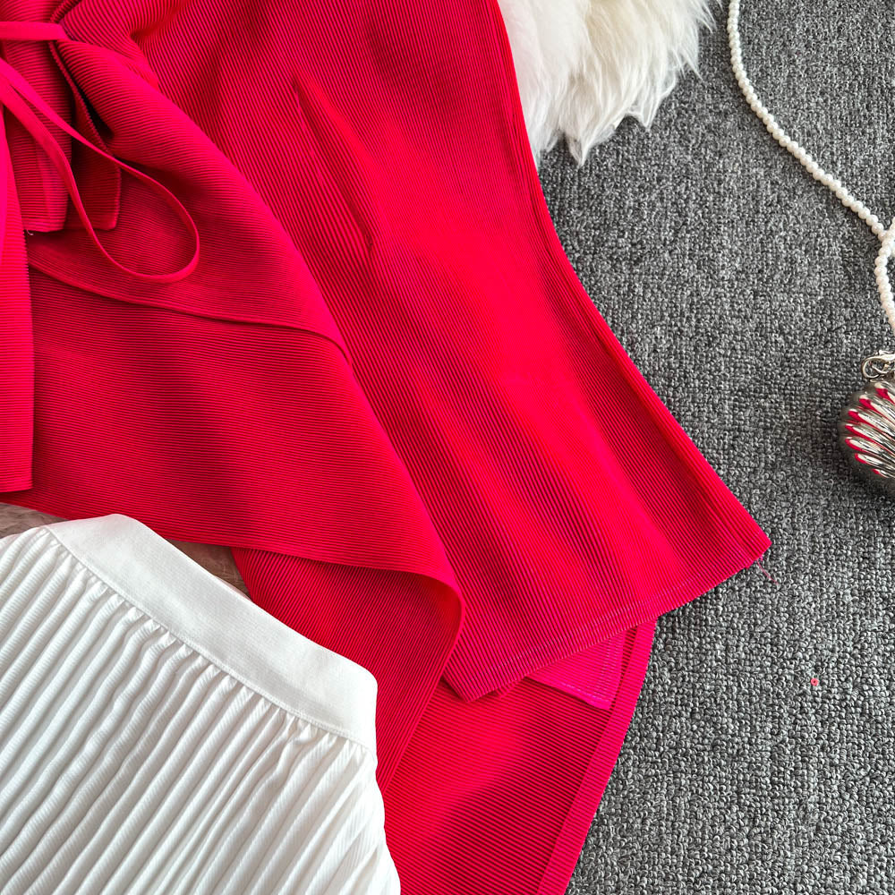 Thickened Cardigan&Gradient Skirt 2Pcs