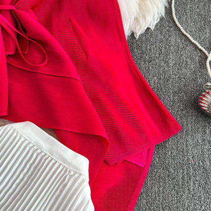 Thickened Cardigan&Gradient Skirt 2Pcs