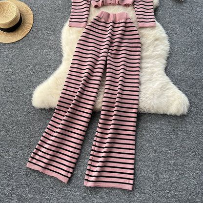 Cardigan&Trousers Printed Casual 2Pcs