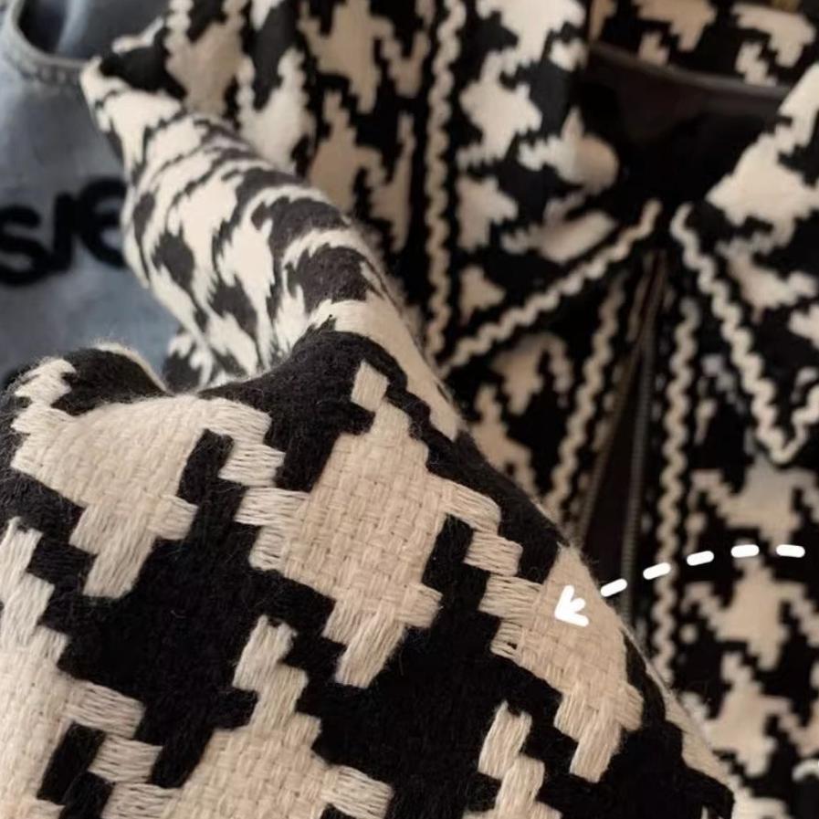 Women’s Color Block Houndstooth Jacket