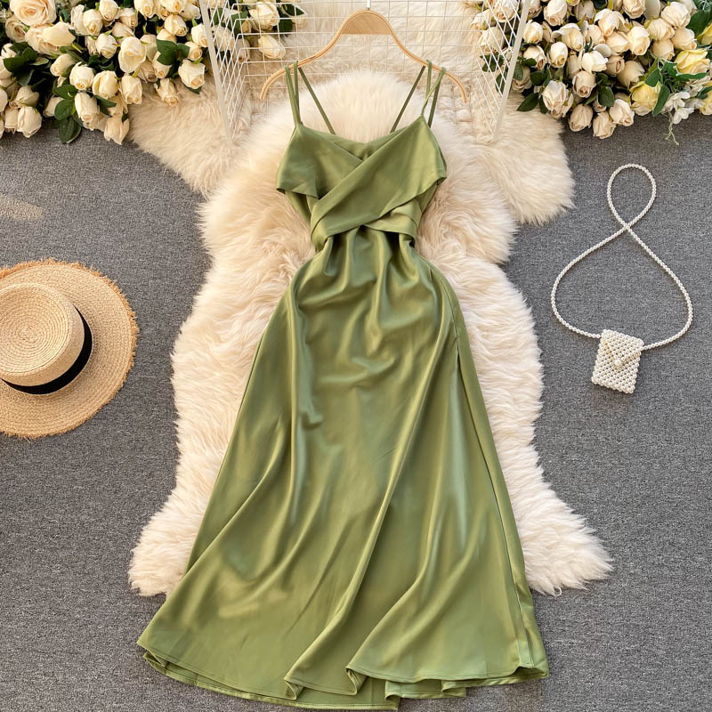 Elegant Cross V-Neck Dress