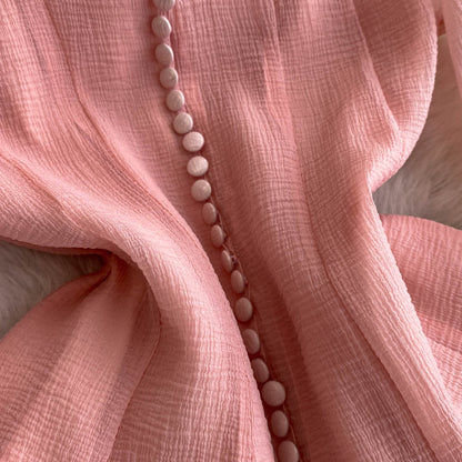 Round Collar Ruffled Pendulum Dress