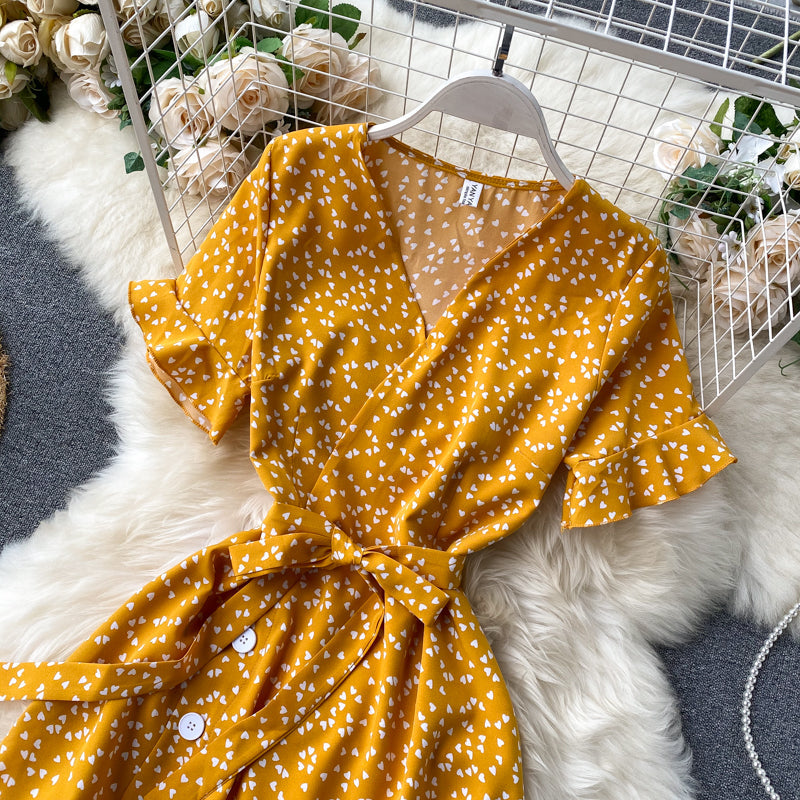 Chic Retro Polka Dot V-Neck Dress