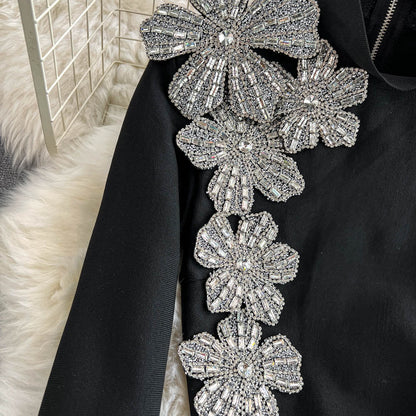 Rhinestone Sweater & Midi Skirt Matching Set