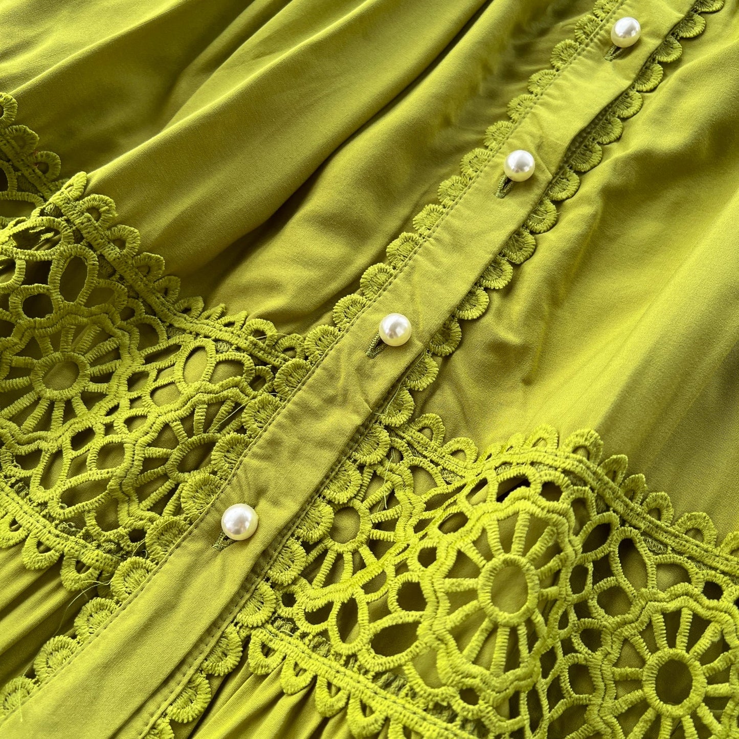Retro Folkloric Lace Layered Dress