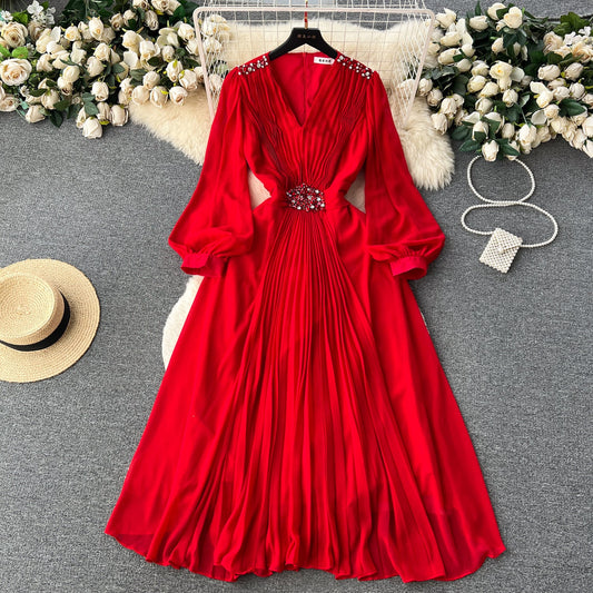 Glamour Sparkle Flare Sleeve Dress
