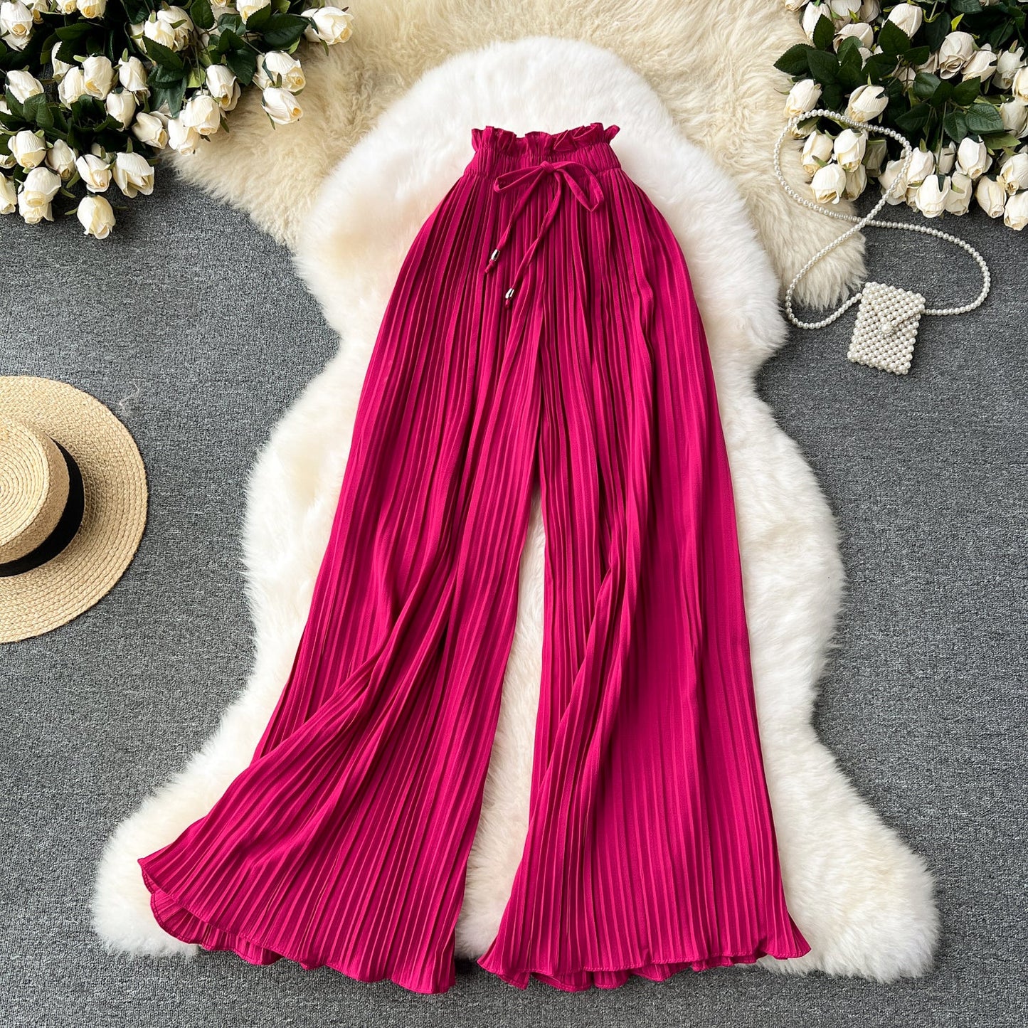 Women's Pleated Wide-Leg Flowgy Pants
