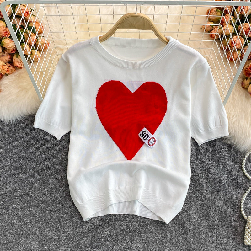 Love Ice Silk Short Sleeve T-Shirt