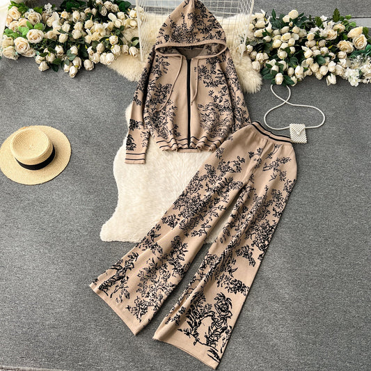Athleisure Print Hoodie & Sweatpants Set - 1