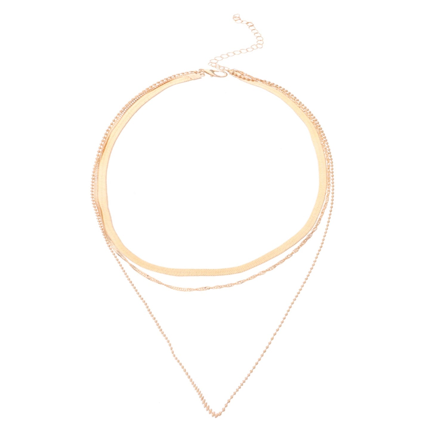 Snake Bone Bead Layered Necklace