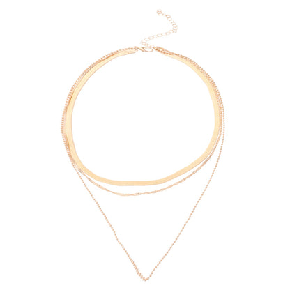 Snake Bone Bead Layered Necklace