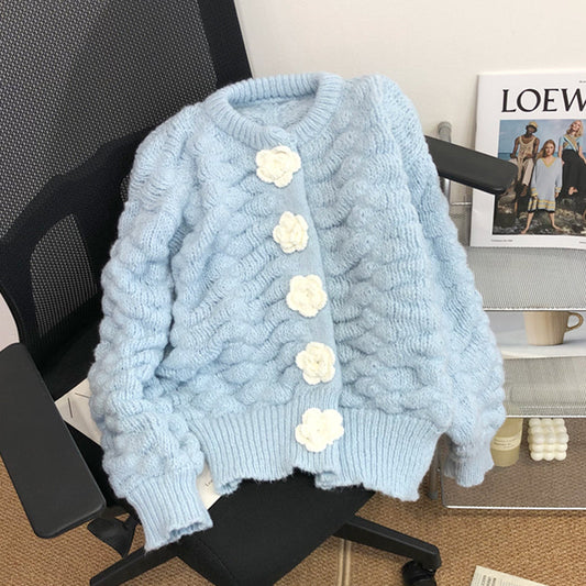 Loose Fitting Cute Embellished Cardigan