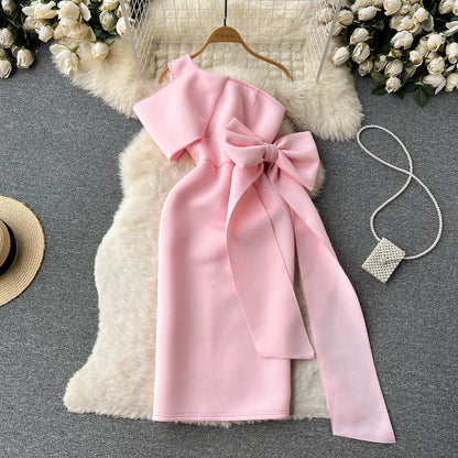 Bow One-shoulder Cocktail & Party Dress