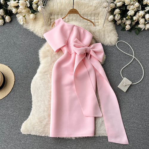 Bow One-shoulder Cocktail & Party Dress