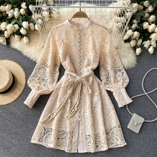 Lace Embroidered Blossom Midi Dres
