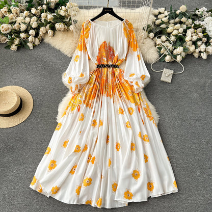 Floral Rhapsody High-Waist Skirt Dress