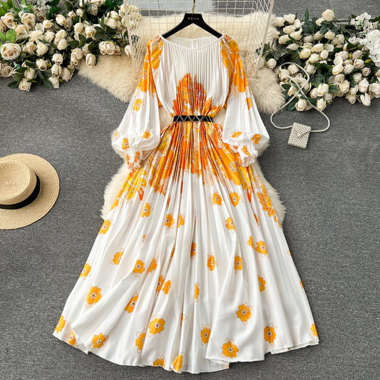Floral Rhapsody High-Waist Skirt Dress