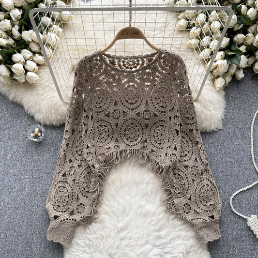 Vintage Boho Crochet Lace Top