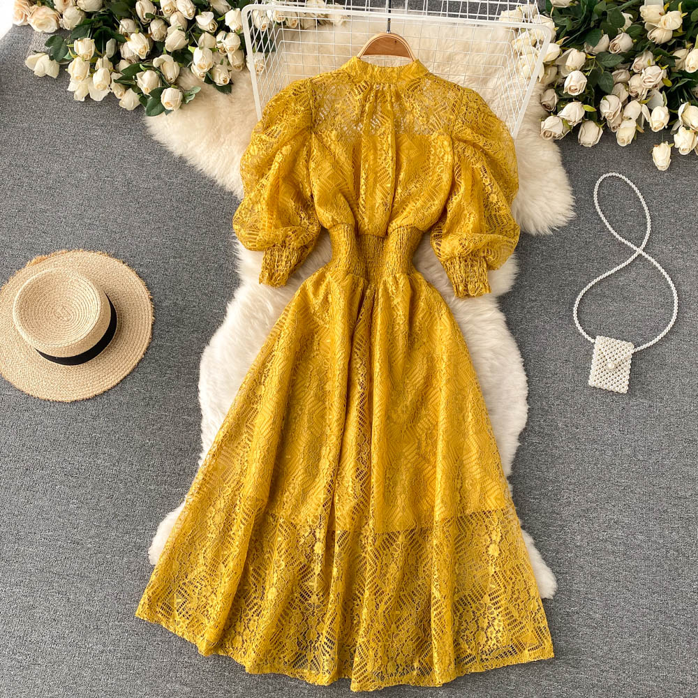 Women's Puff Sleeve French Style Dress