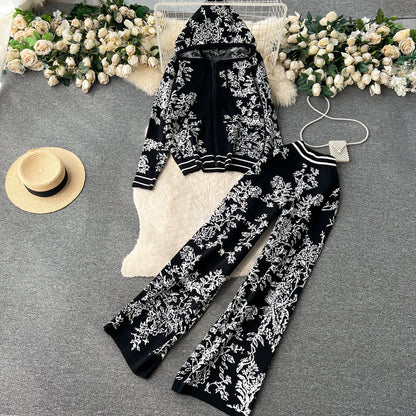 Athleisure Print Hoodie & Sweatpants Set - 1