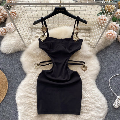 Cut-Out Color Block Slip Dress