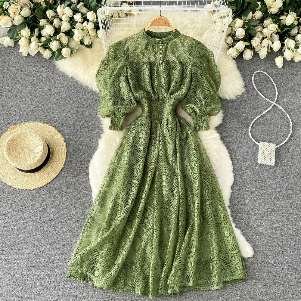 Women's Puff Sleeve French Style Dress